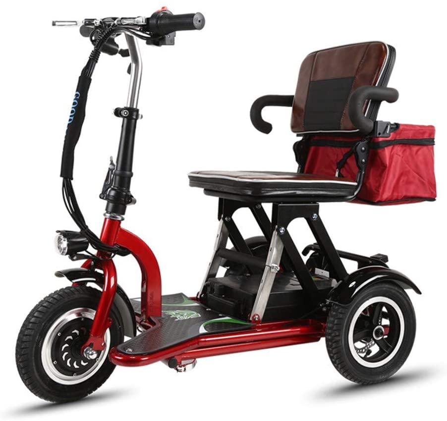 CYGGL Scooter électrique de mobilité de Tricycle pour des Adultes Pliables, handicapés aînés Fauteuil Roulant électrique portatif Trois Roues Trikes électriques chargent 120kg