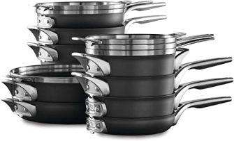 Calphalon Nonstick batterie de cuisine, Noir 15 pièces Noir